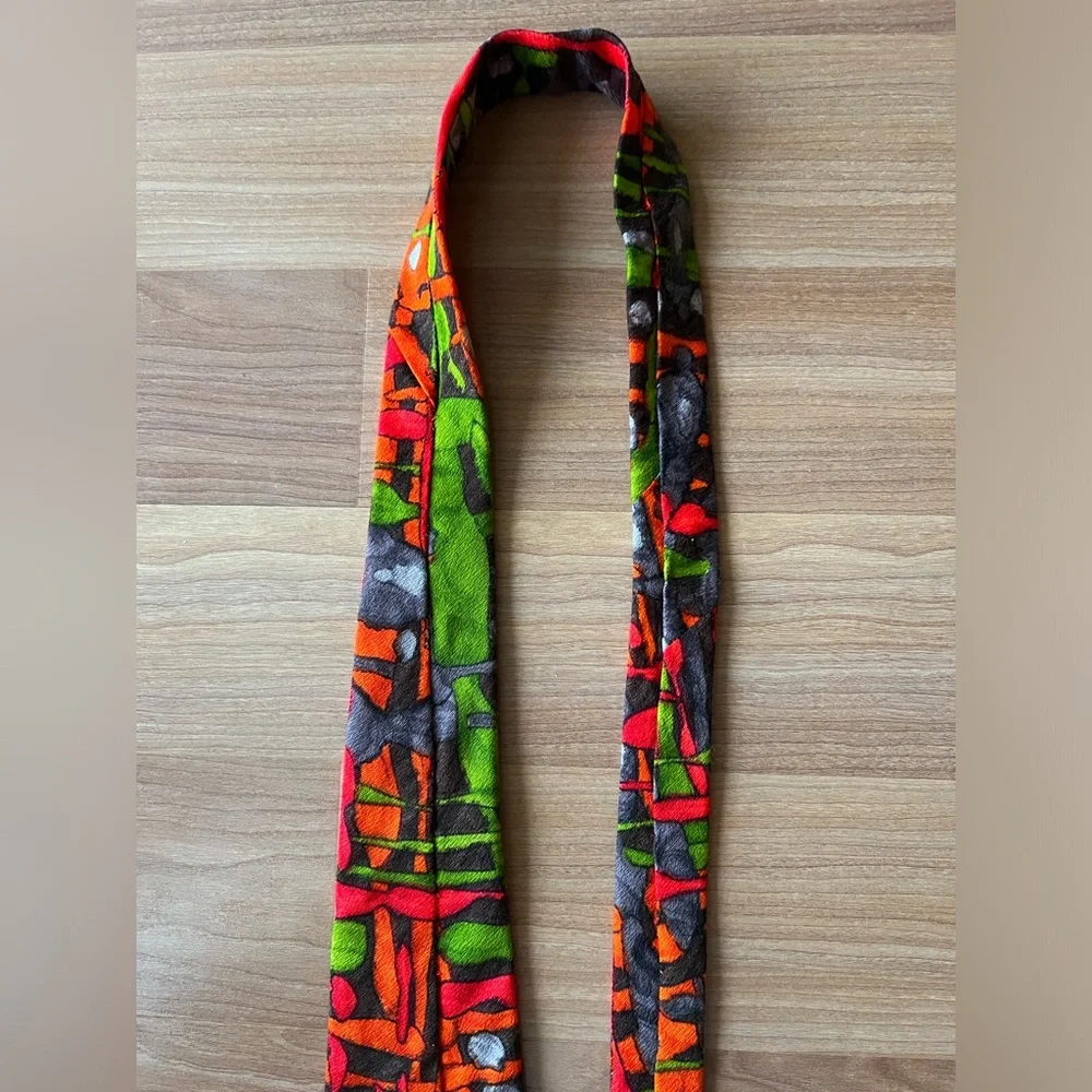 Vintage Abstract Print Necktie Multicolor Retro Pattern
